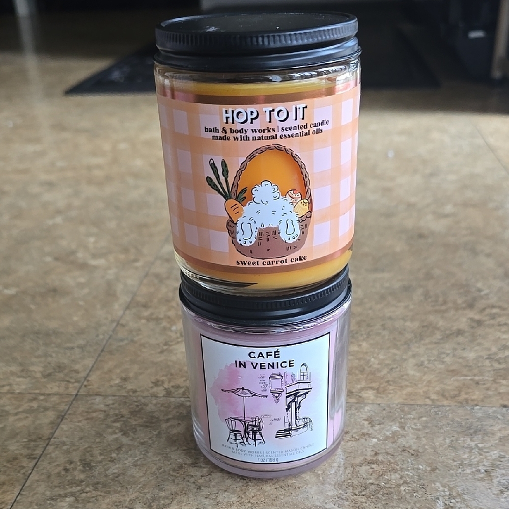 Hop To It and Café in Venice Scented Candles